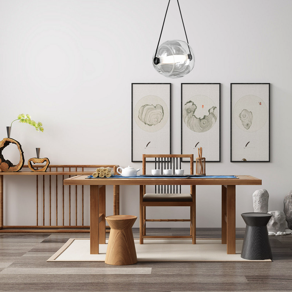 Modern Minimalist Glass Pendant Light – 6 Colors for Dining Room - Flindria
