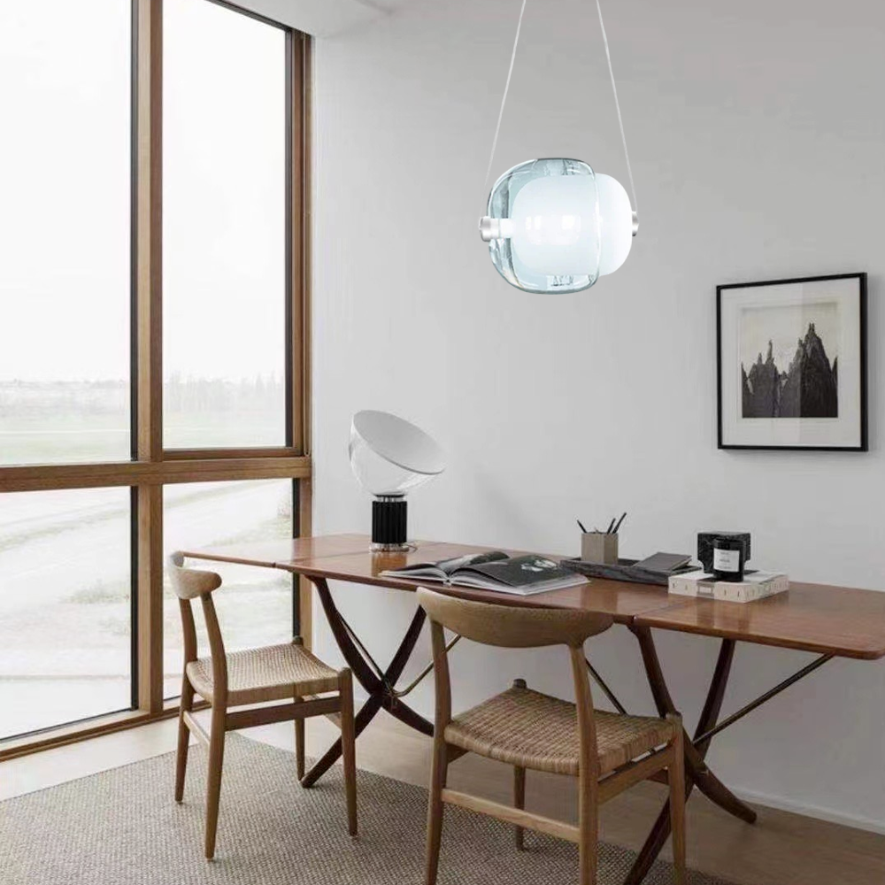 Modern Minimalist Glass Pendant Light – 6 Colors for Dining Room - Flindria