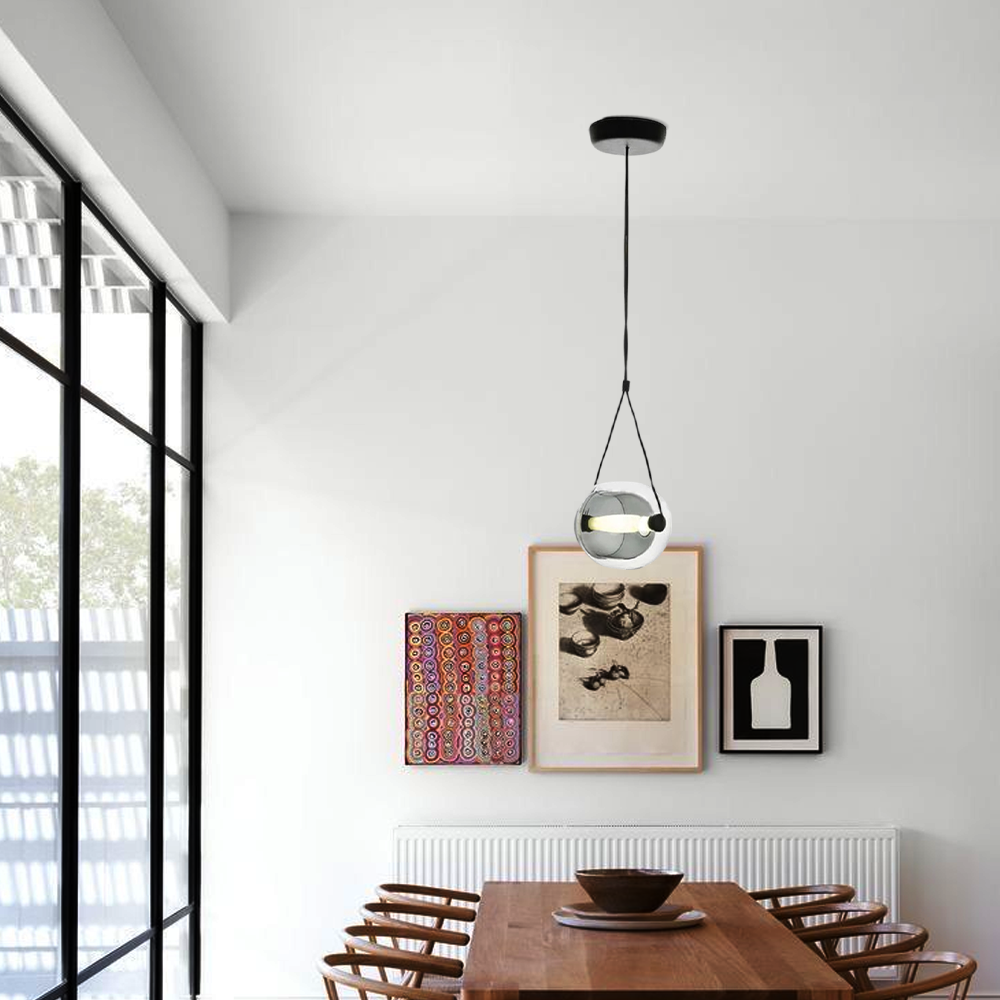 Modern Minimalist Glass Pendant Light – 6 Colors for Dining Room - Flindria