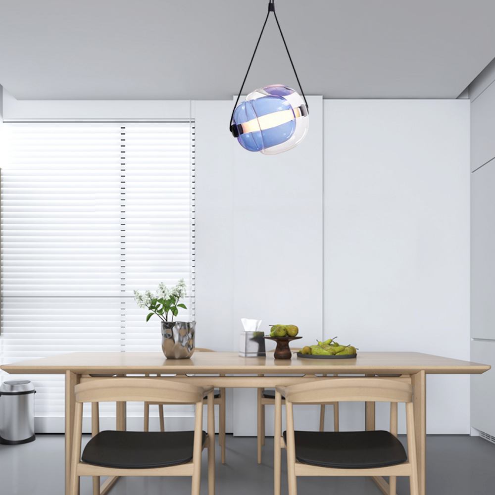 Modern Minimalist Glass Pendant Light – 6 Colors for Dining Room - Flindria