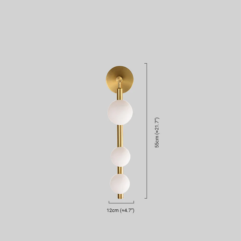 Modern Wall Light - Gold/Black Metal & Glass Globular Design for Living Room - Flindria