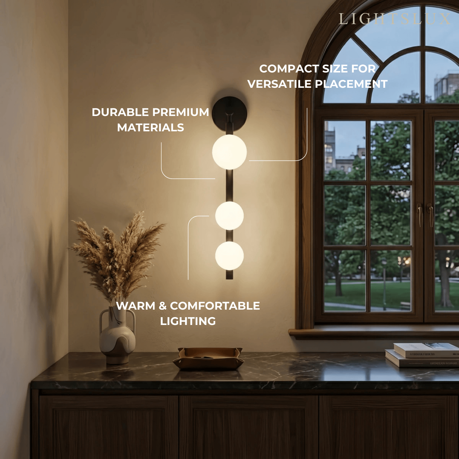 Modern Wall Light - Gold/Black Metal & Glass Globular Design for Living Room - Flindria
