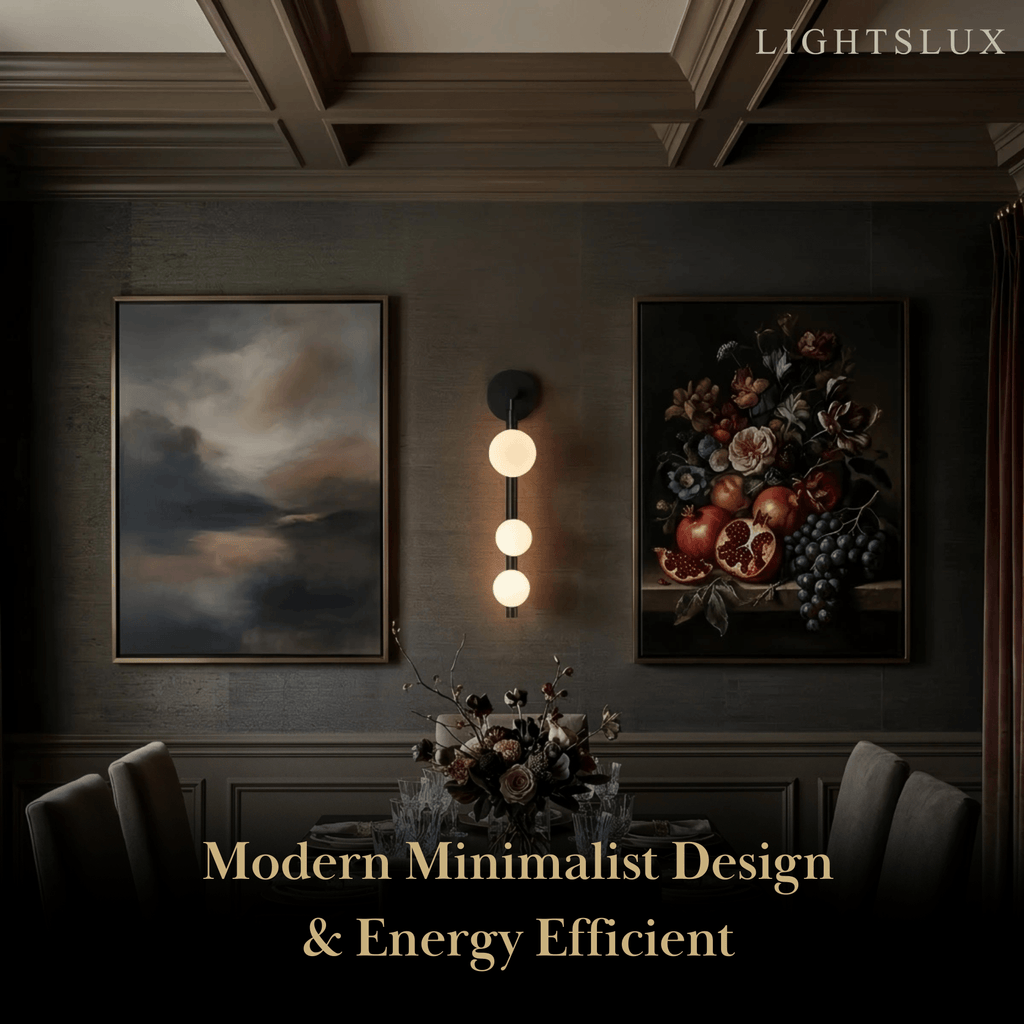 Modern Wall Light - Gold/Black Metal & Glass Globular Design for Living Room - Flindria