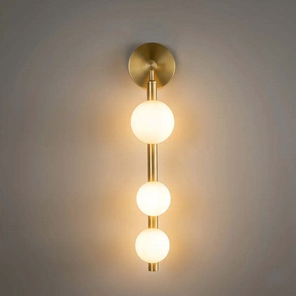 Modern Wall Light - Gold/Black Metal & Glass Globular Design for Living Room - Flindria