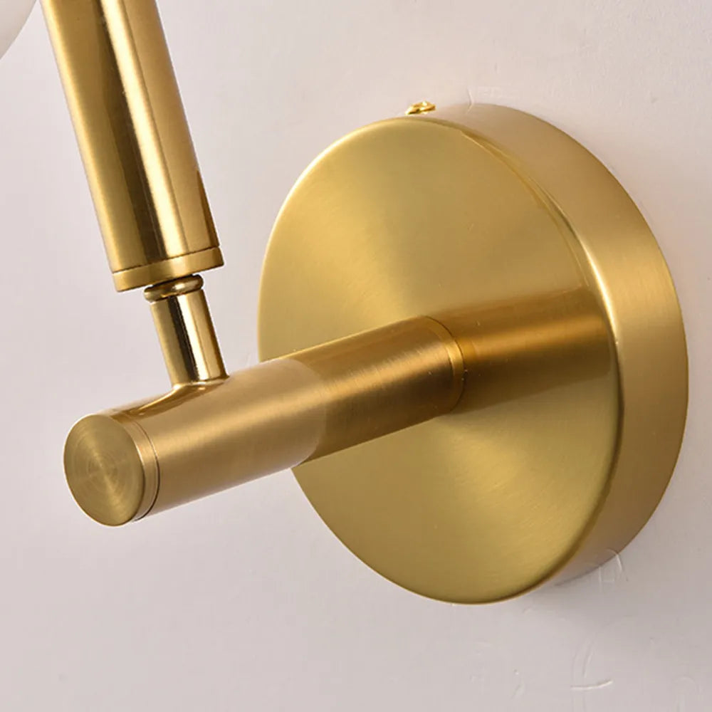 Modern Wall Light - Gold/Black Metal & Glass Globular Design for Living Room - Flindria