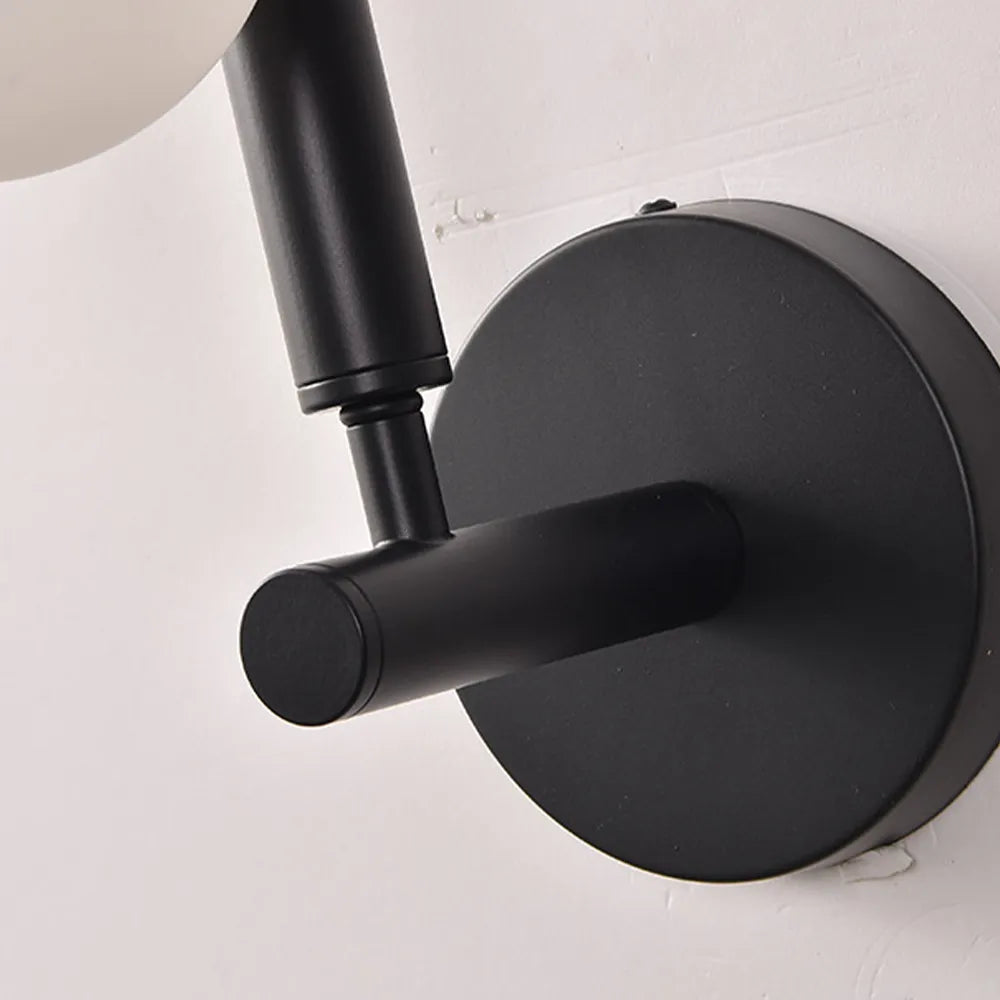 Modern Wall Light - Gold/Black Metal & Glass Globular Design for Living Room - Flindria
