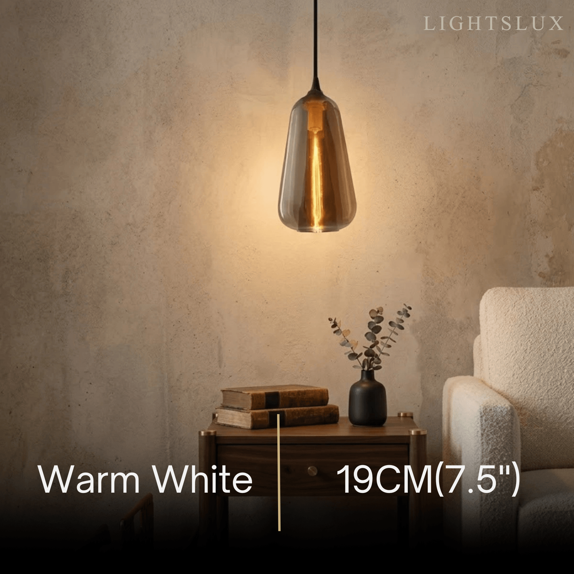 Nowoczesna szklana lampa wisząca — bursztynowa do jadalni - Flindria