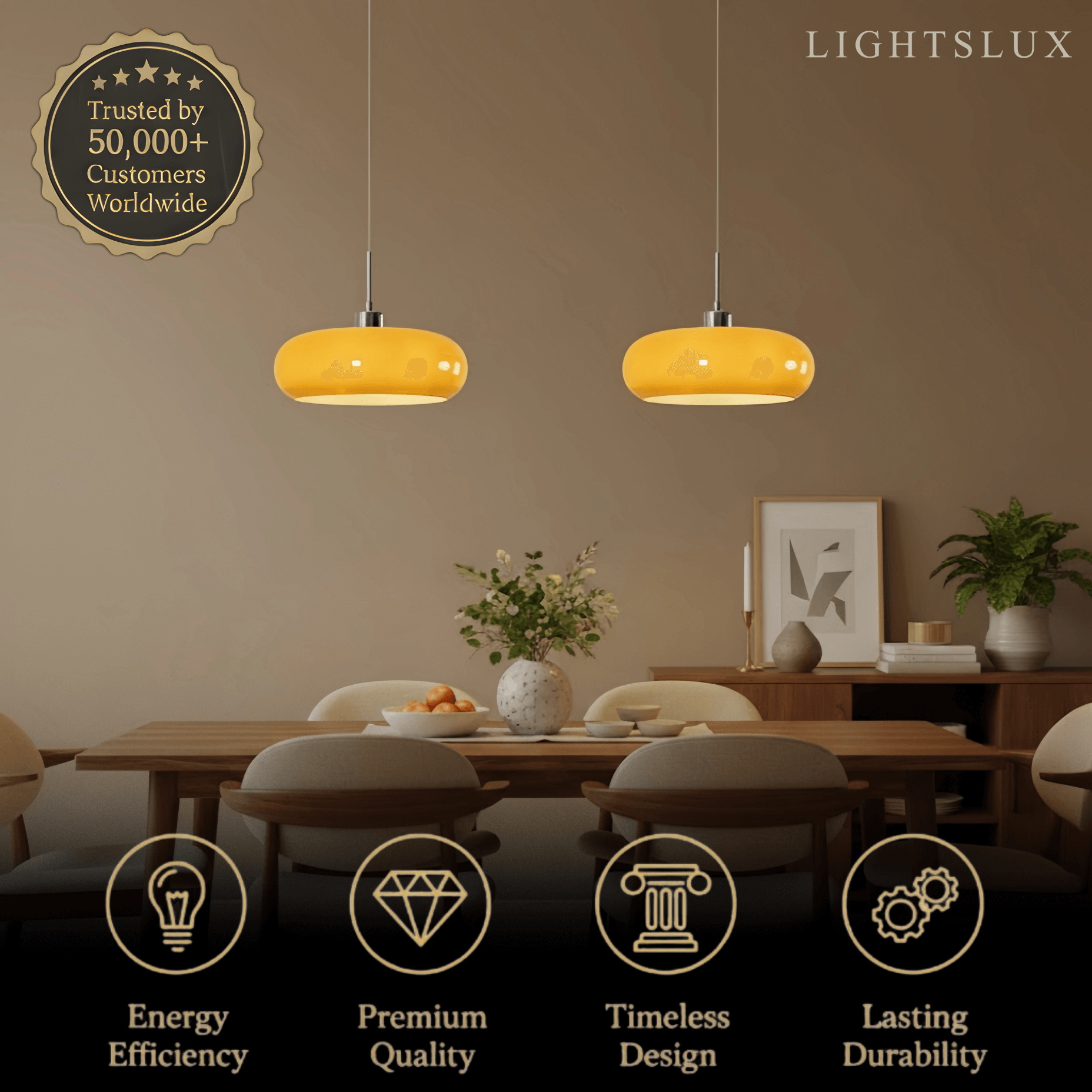 Modern Pendant Light – Orange/White Metal Fixture for Dining Room - Flindria