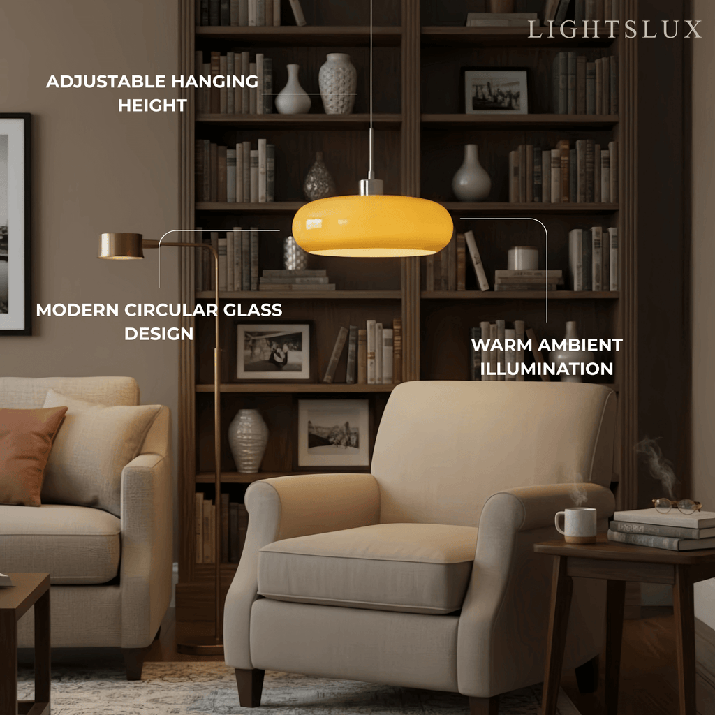 Modern Pendant Light – Orange/White Metal Fixture for Dining Room - Flindria