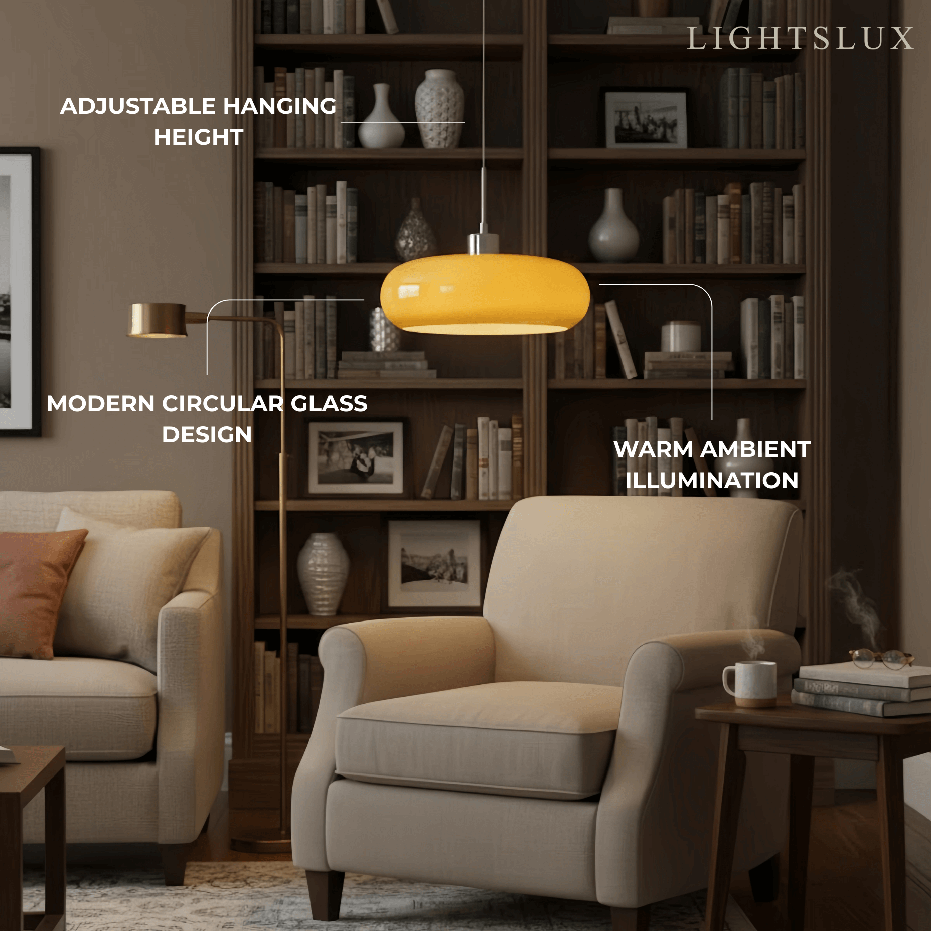 Modern Pendant Light – Orange/White Metal Fixture for Dining Room - Flindria