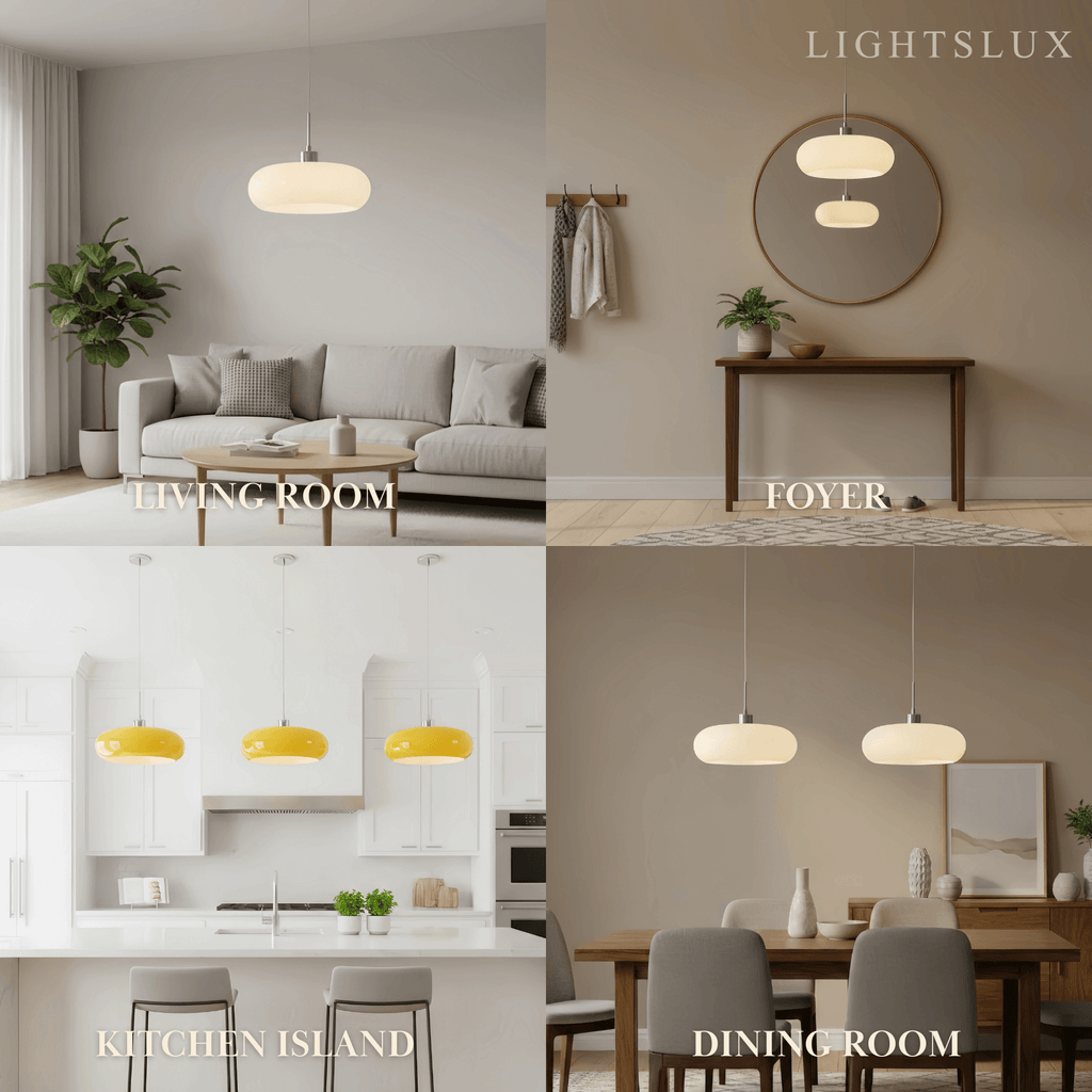 Modern Pendant Light – Orange/White Metal Fixture for Dining Room - Flindria