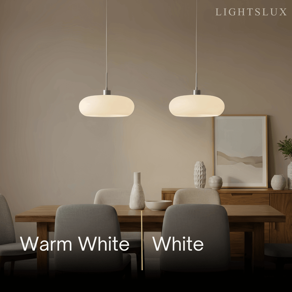 Modern Pendant Light – Orange/White Metal Fixture for Dining Room - Flindria