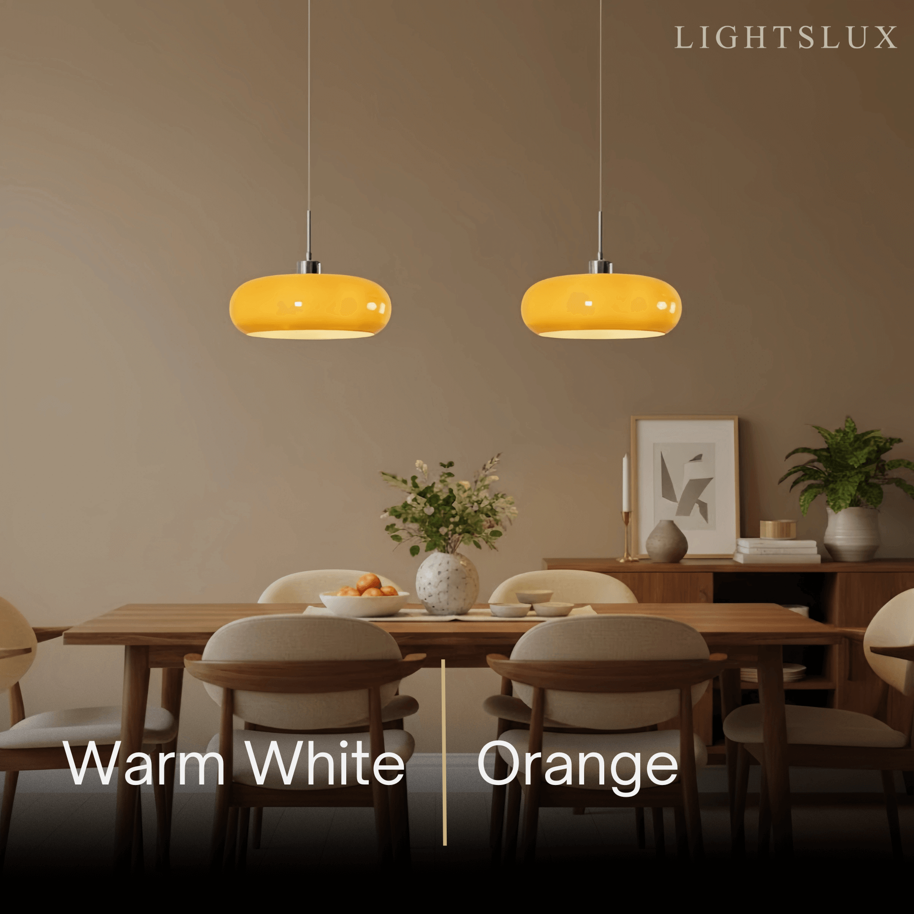 Modern Pendant Light – Orange/White Metal Fixture for Dining Room - Flindria