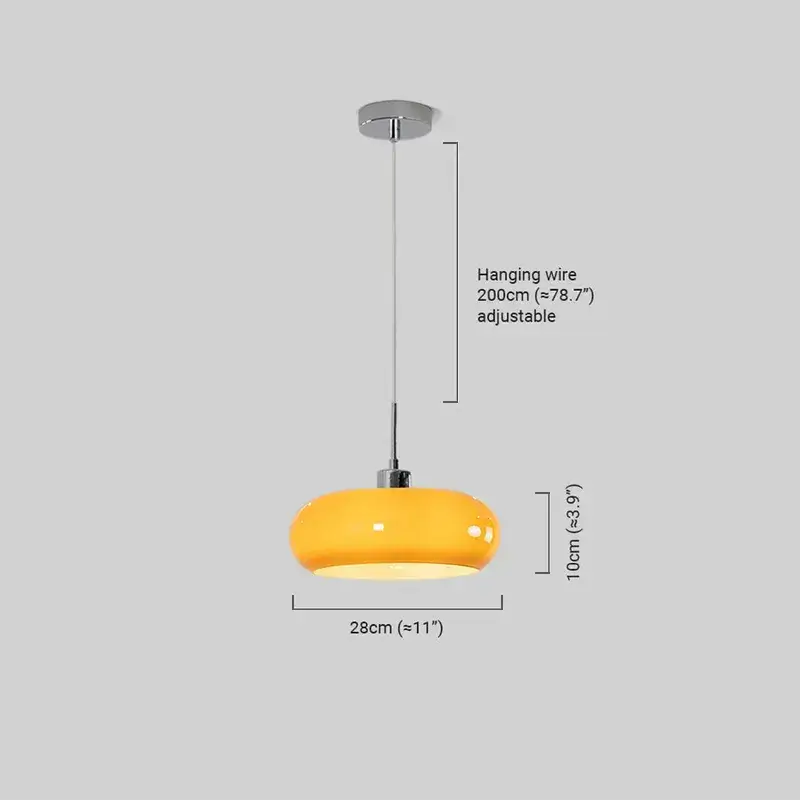 Modern Pendant Light – Orange/White Metal Fixture for Dining Room - Flindria