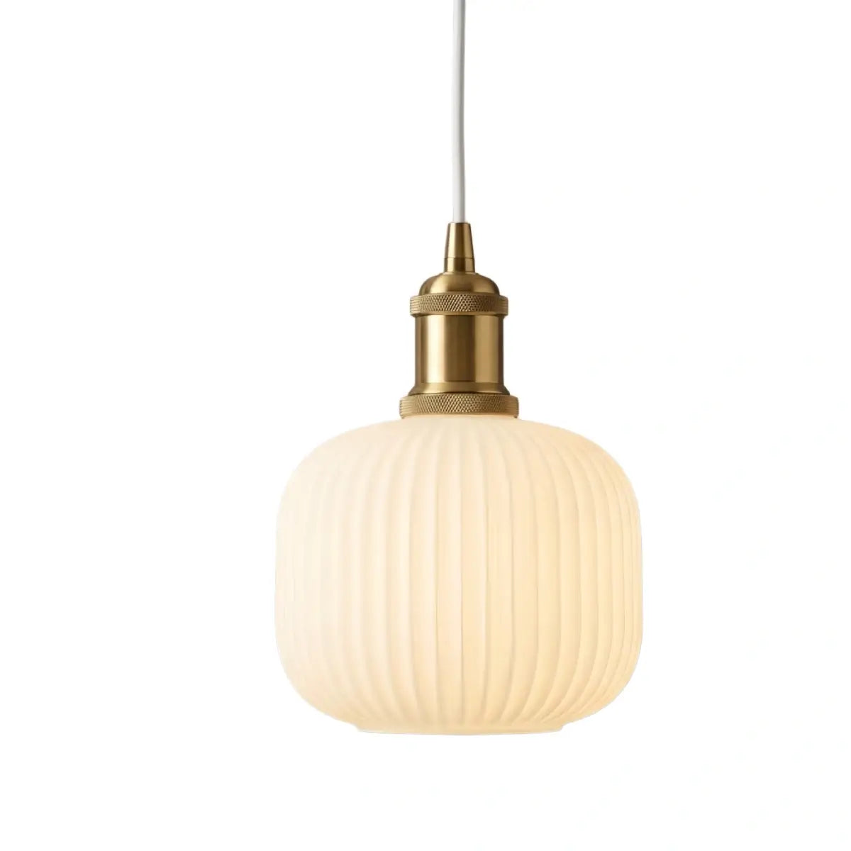 Nordic White Pendant Light - Metal & Glass Geometric Design for Living Room - Flindria