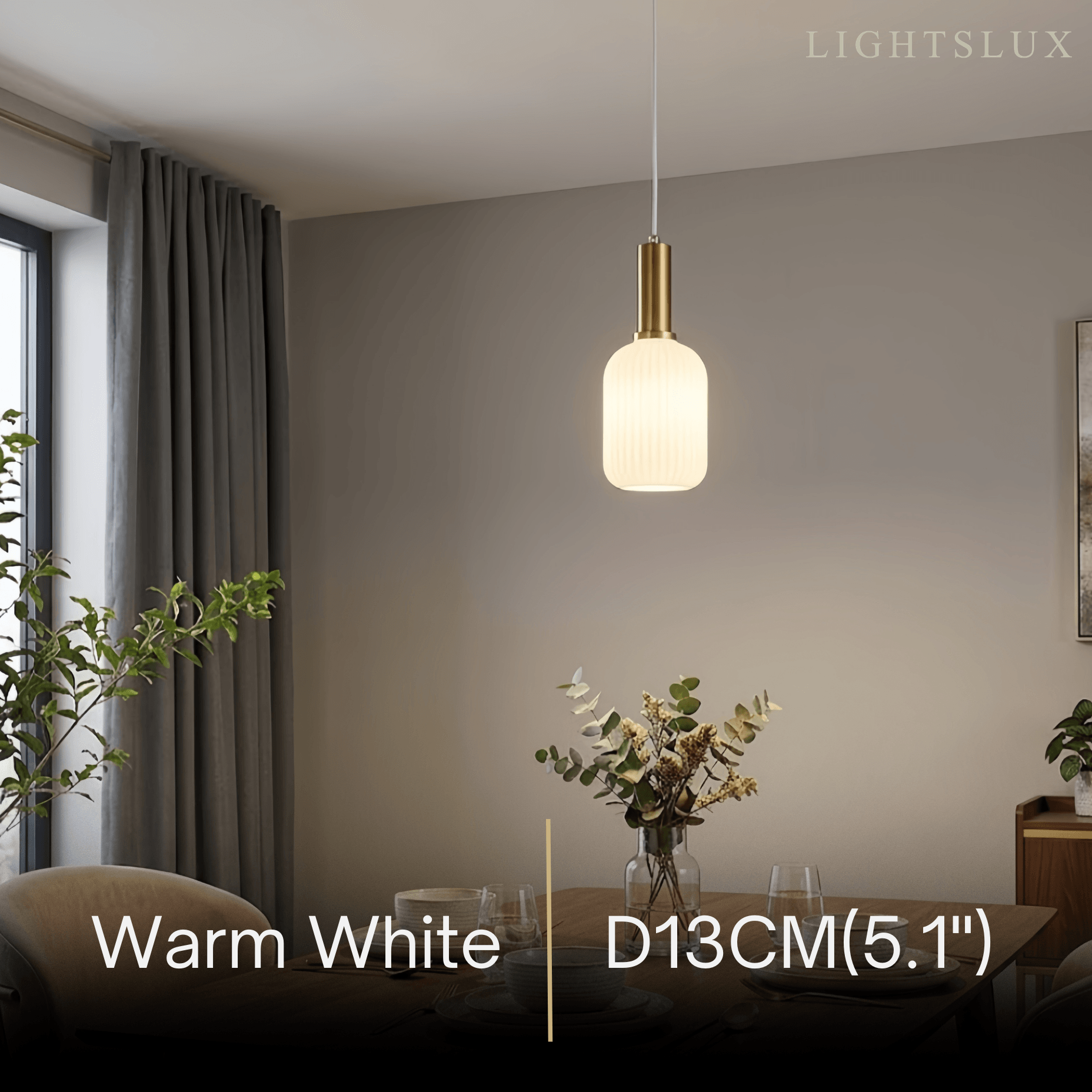 Nordic White Pendant Light - Metal & Glass Geometric Design for Living Room - Flindria