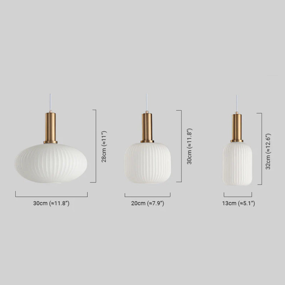 Nordic White Pendant Light - Metal & Glass Geometric Design for Living Room - Flindria
