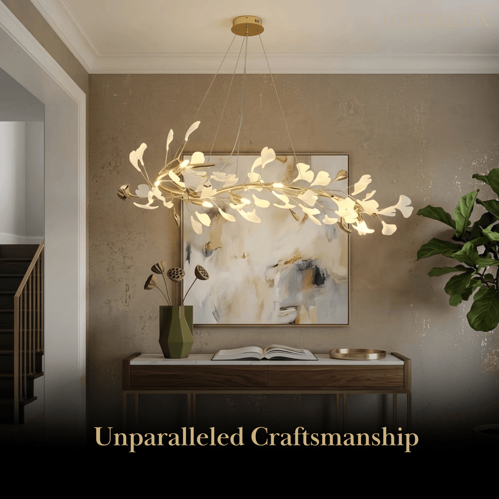 Art Deco Chandelier - Gold Ceramic/Metal for Living Room - Flindria