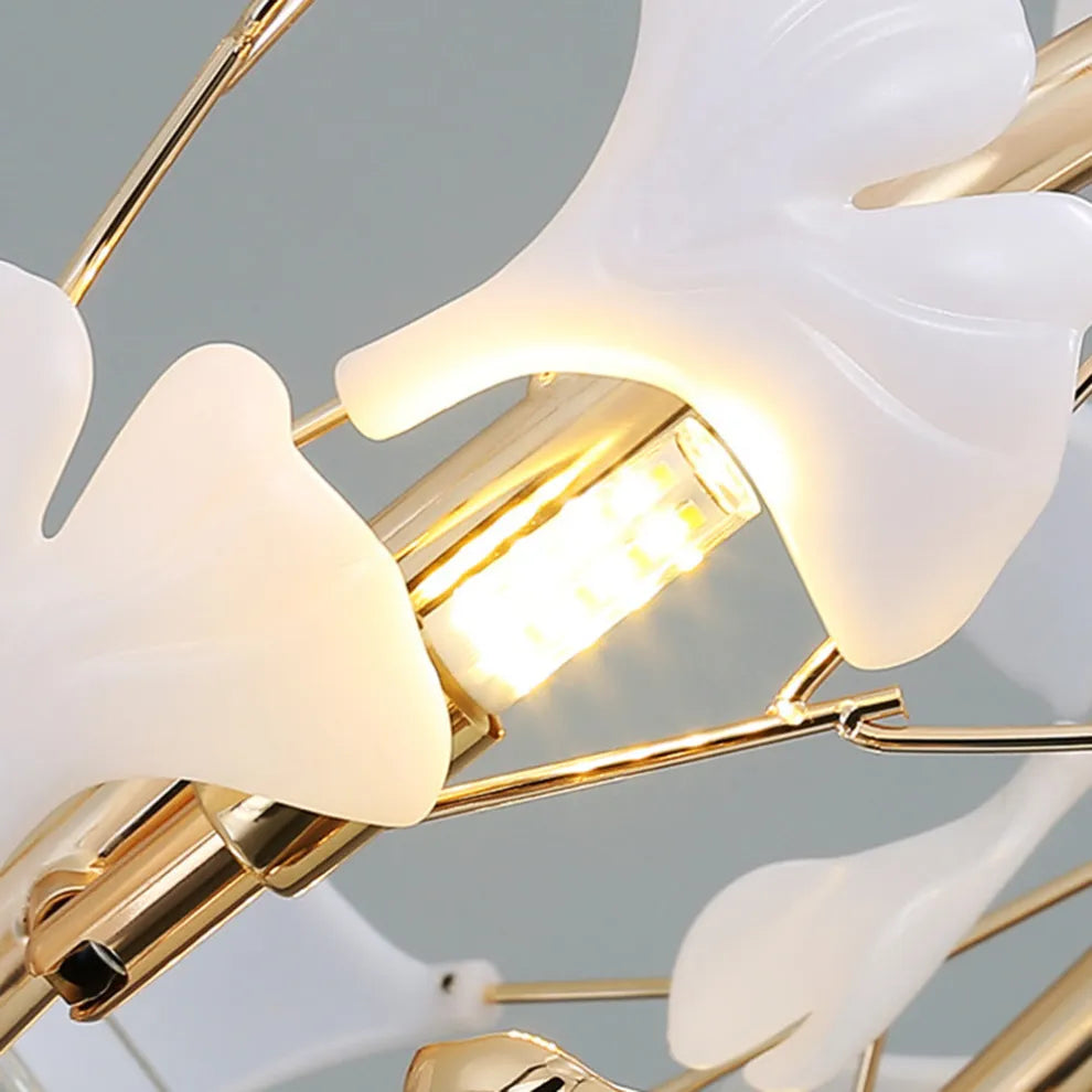 Art Deco Chandelier - Gold Ceramic/Metal for Living Room - Flindria