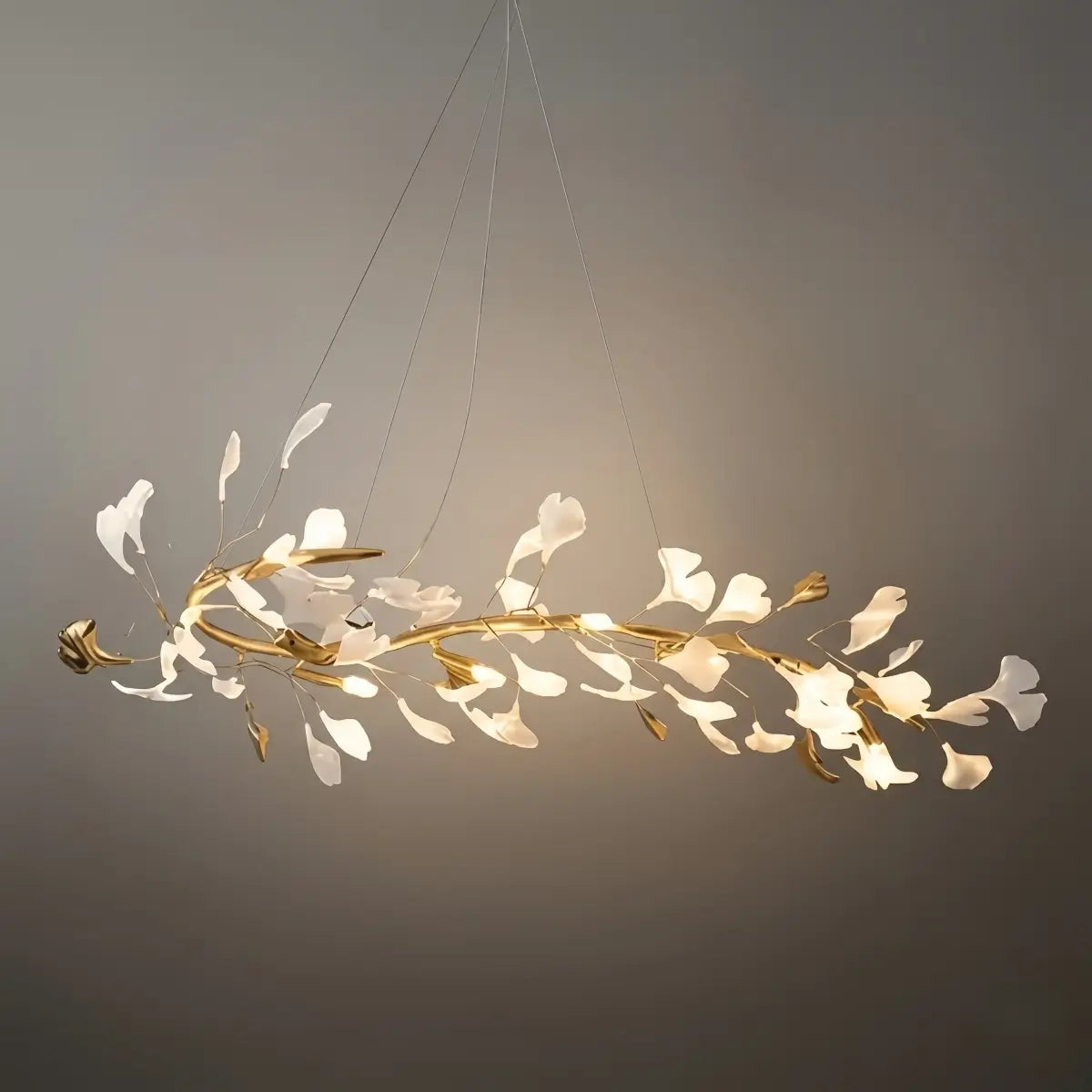 Art Deco Chandelier - Gold Ceramic/Metal for Living Room - Flindria