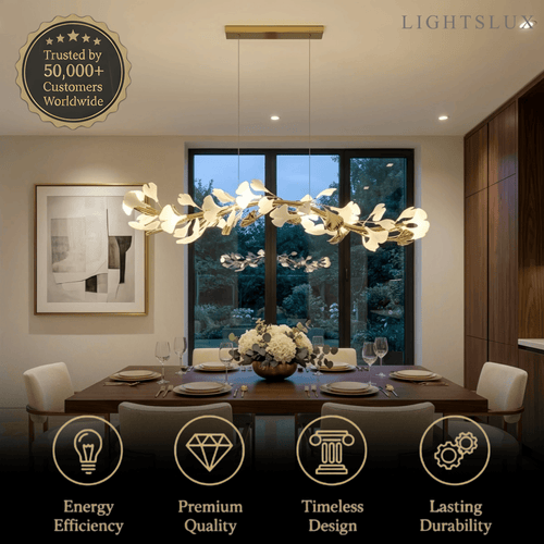 Art Deco Chandelier - Gold Ceramic/Metal for Living Room - Flindria
