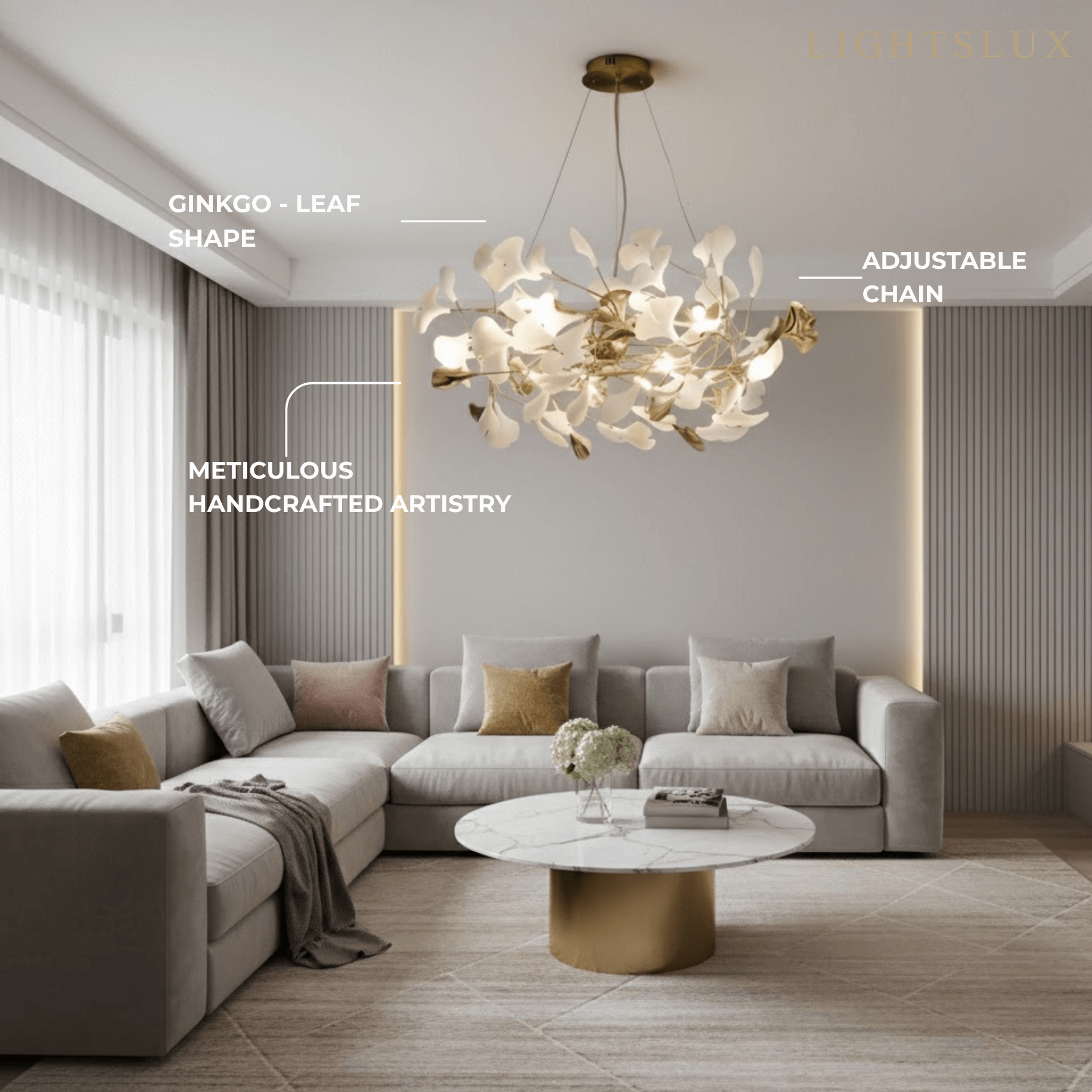 Art Deco Chandelier – Ceramic Design for Dining Room - Flindria