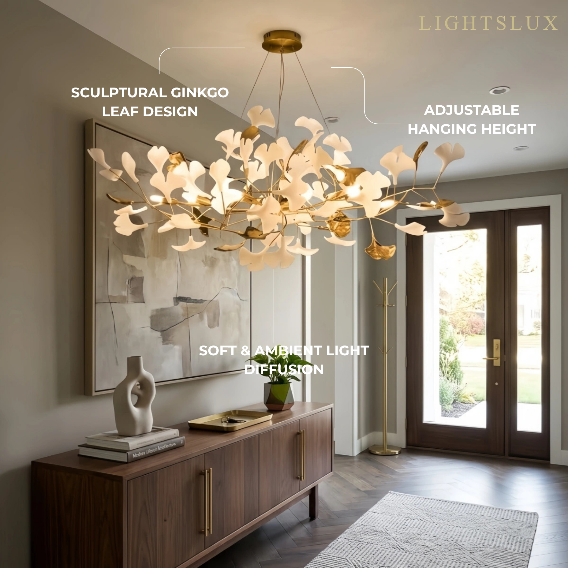 Art Deco Chandelier – Ceramic Design for Dining Room Living Room - Flindria