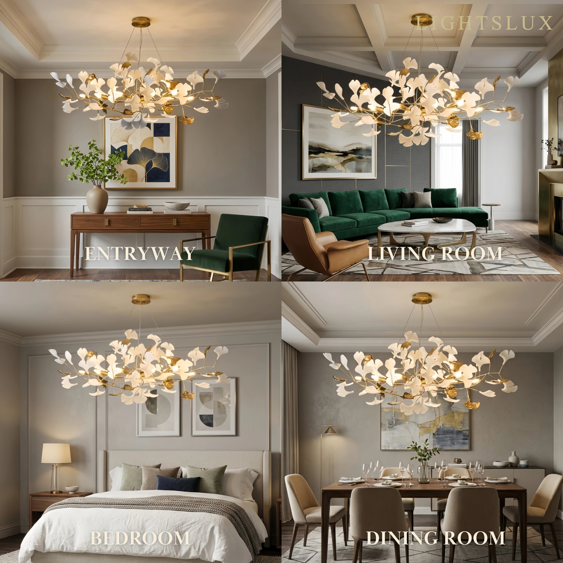 Art Deco Chandelier – Ceramic Design for Dining Room Living Room - Flindria