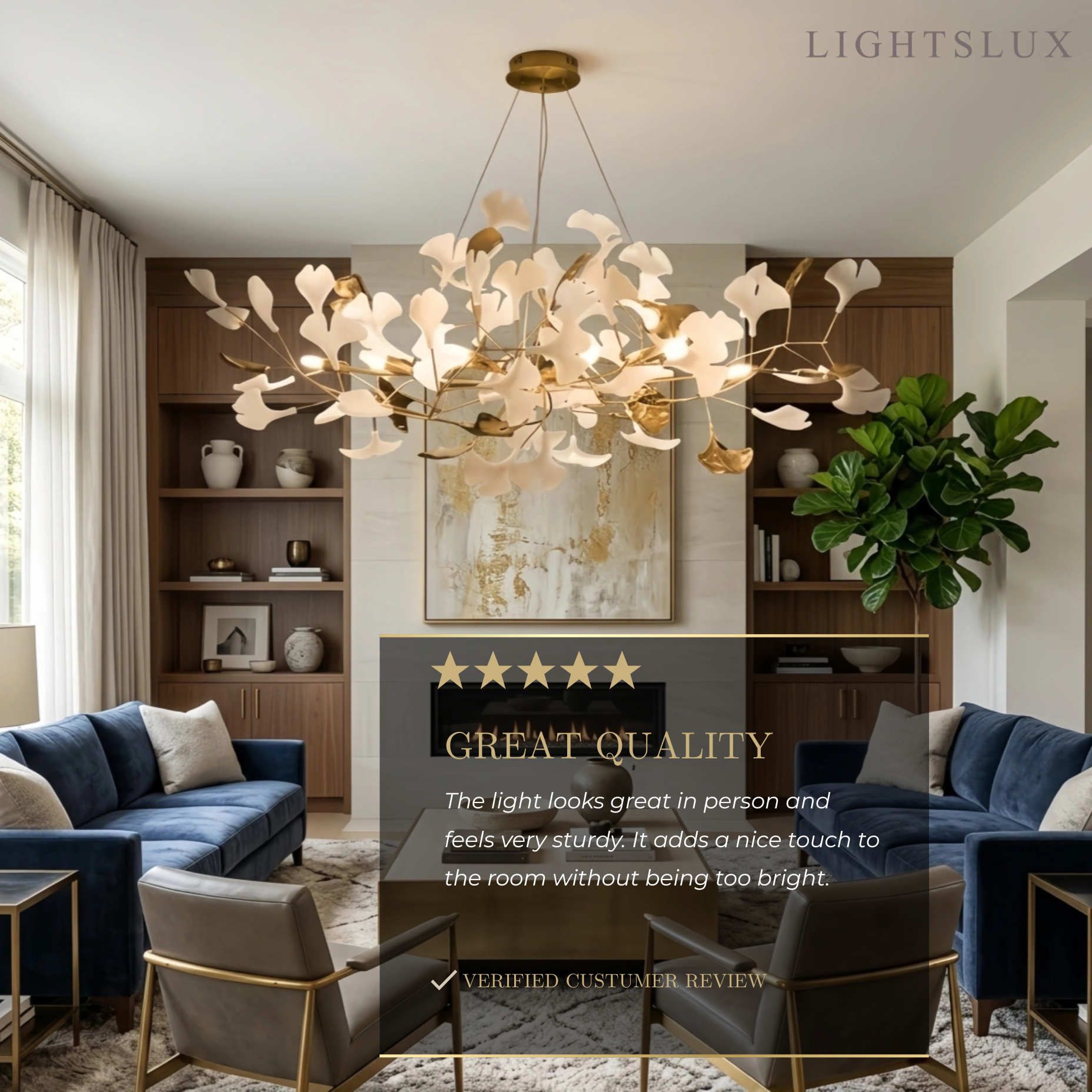 Art Deco Chandelier – Ceramic Design for Dining Room Living Room - Flindria