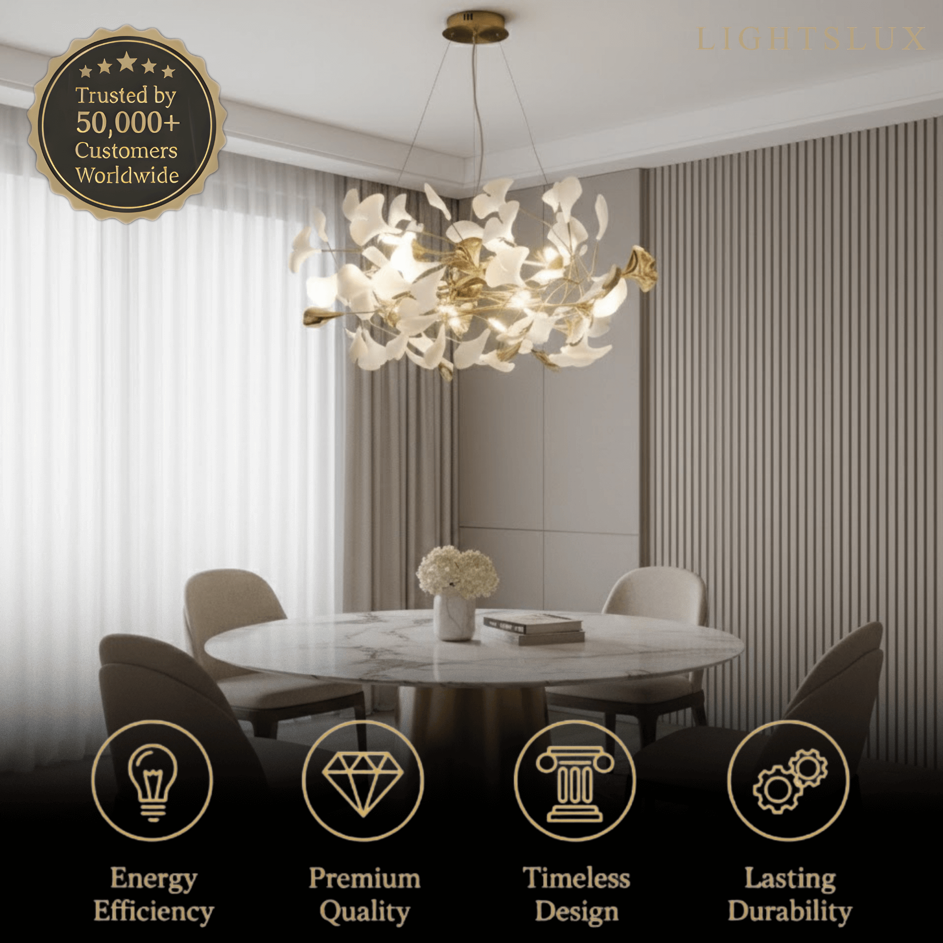 Art Deco Chandelier – Ceramic Design for Dining Room - Flindria