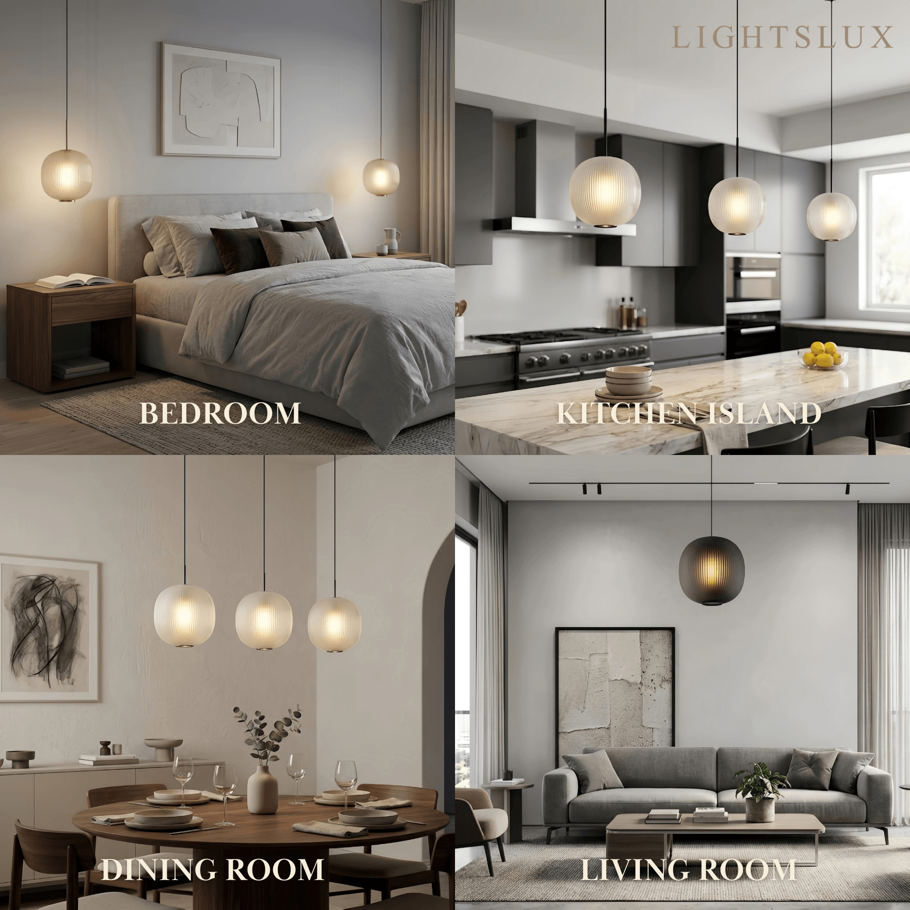 Moderne cylinder pendellampe - frostet glas og metal til stuen - Flindria