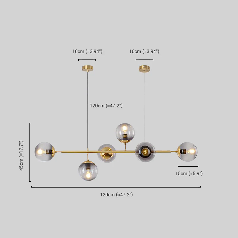 Modern Gold Bubble Chandelier – Metal & Glass Globe Fixture for Dining Room - Flindria
