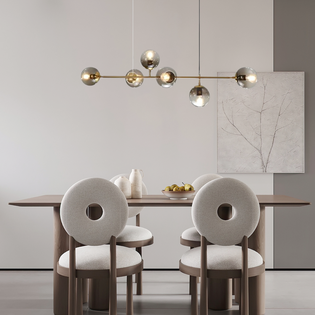 Modern Gold Bubble Chandelier – Metal & Glass Globe Fixture for Dining Room - Flindria