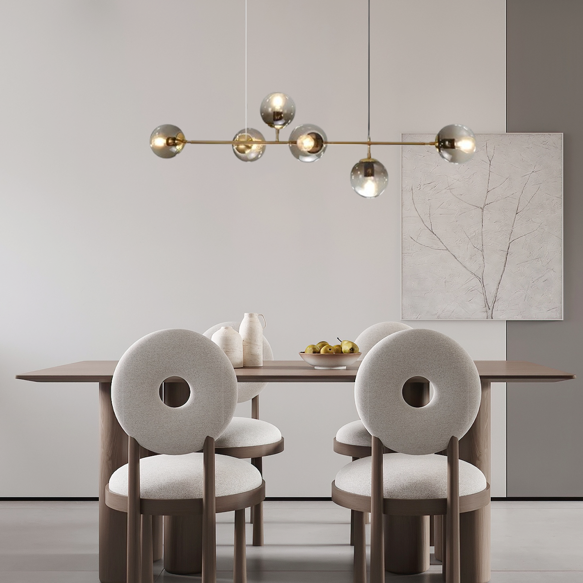 Modern Gold Bubble Chandelier – Metal & Glass Globe Fixture for Dining Room - Flindria