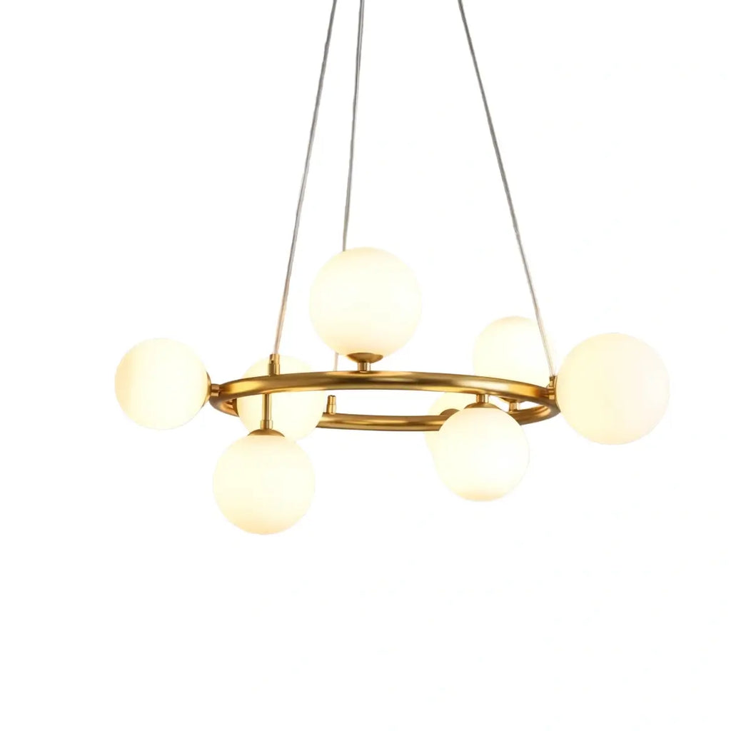 Art Deco Gold Chandelier - Metal Frame with Bubble Design for Living Room - Flindria