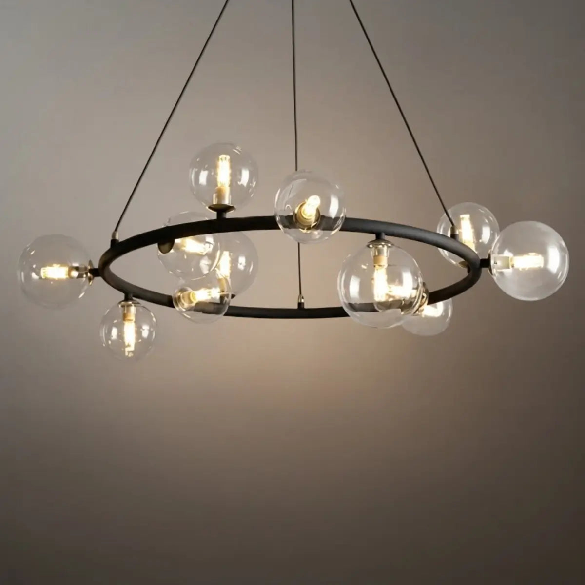 Art Deco Gold Chandelier - Metal Frame with Bubble Design for Living Room - Flindria