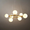 Art Deco Gold Chandelier - Metal Frame with Bubble Design for Living Room - Flindria