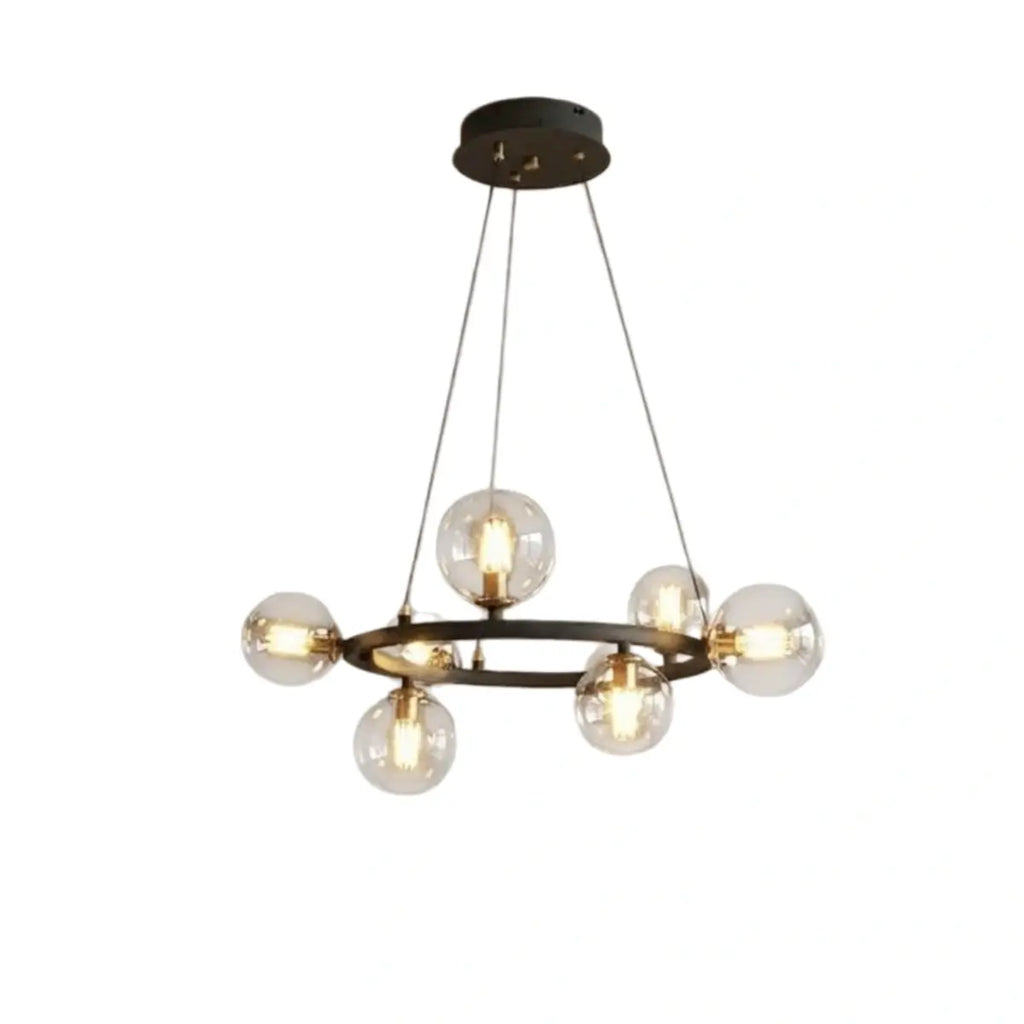 Art Deco Gold Chandelier - Metal Frame with Bubble Design for Living Room - Flindria