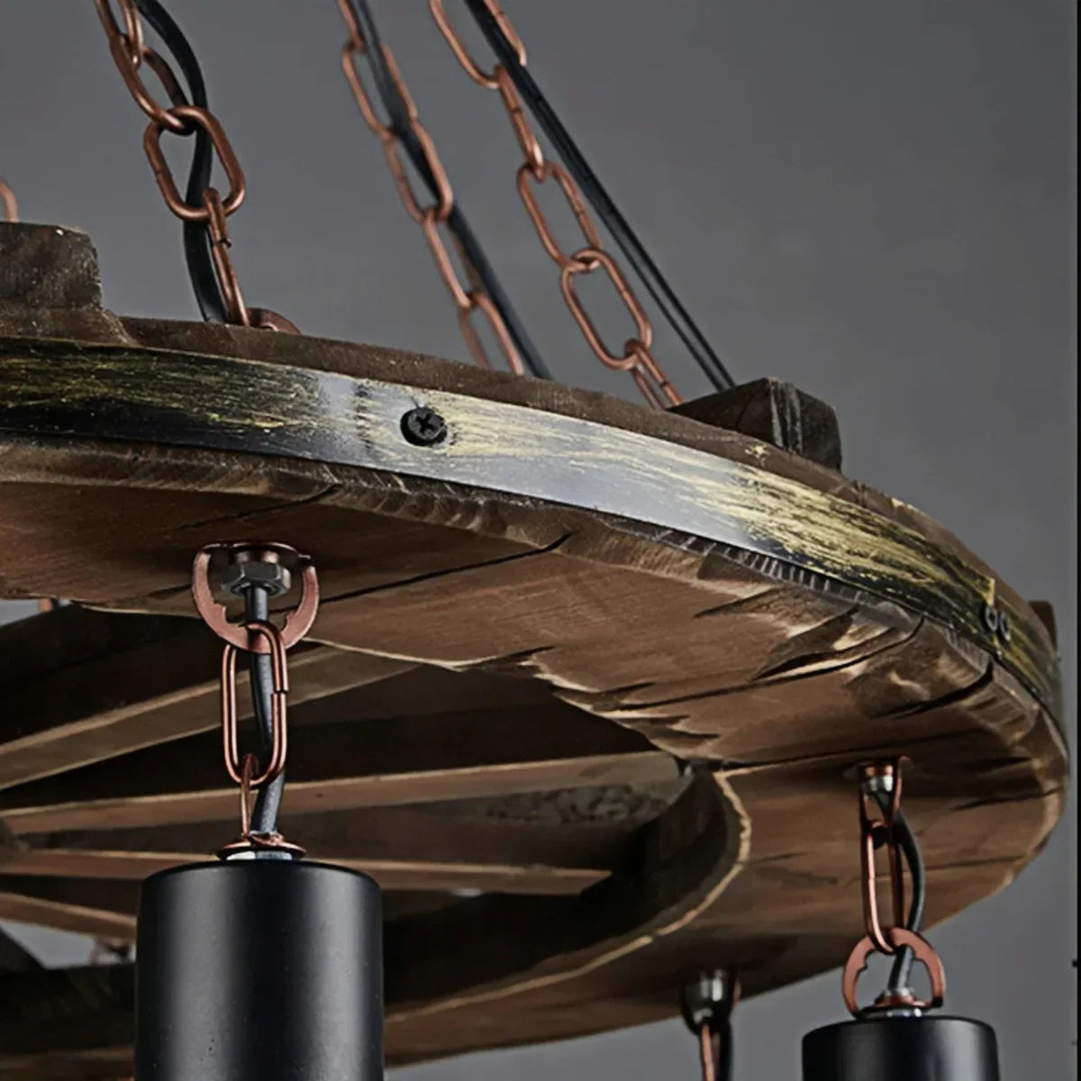 Vintage Rudder Pendant Light — Wood & Metal Industrial for Kitchen/Dining Room - Flindria