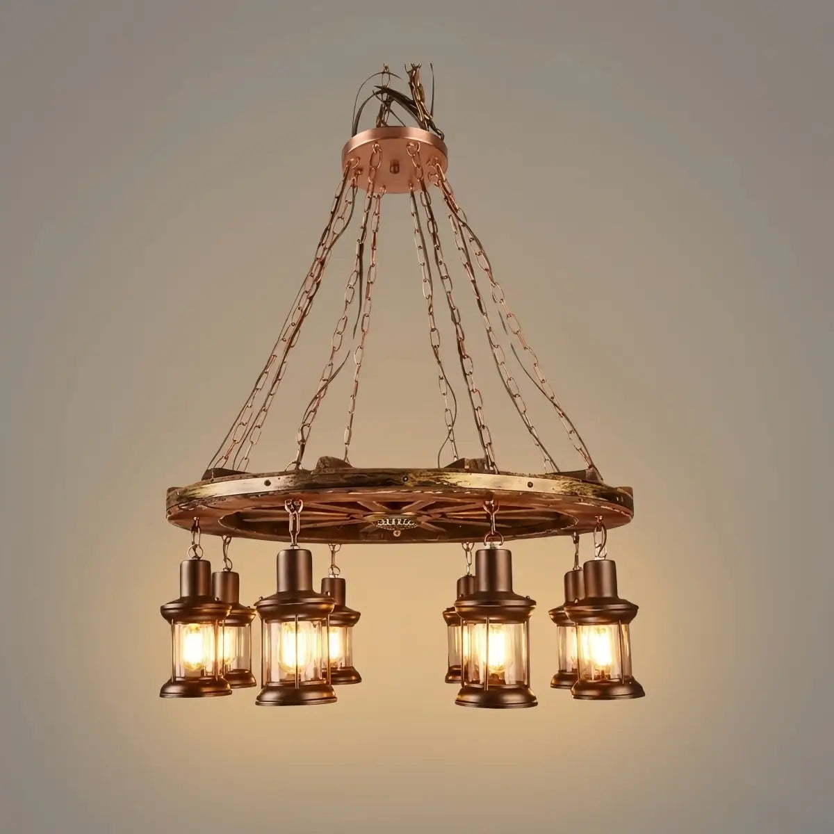 Vintage Rudder Pendant Light — Wood & Metal Industrial for Kitchen/Dining Room - Flindria
