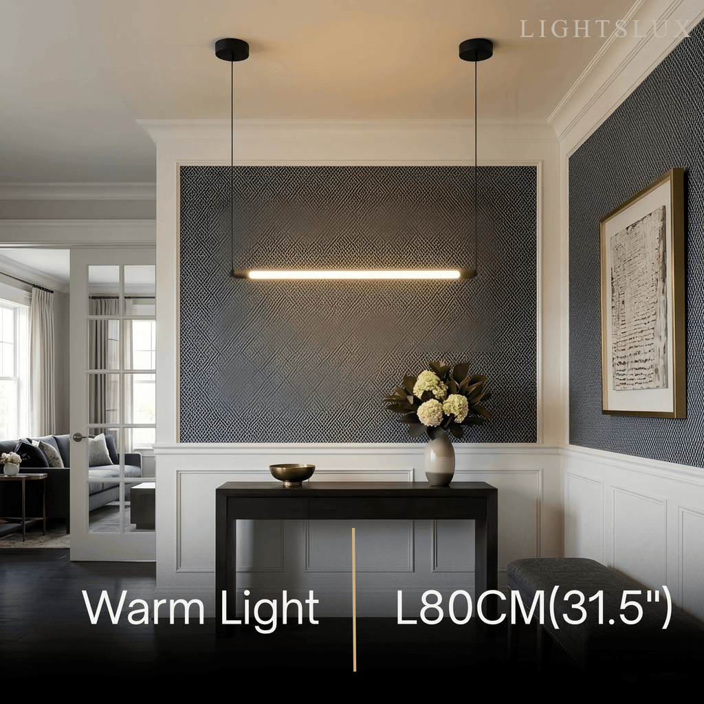 Minimalist Linear LED Pendant Light -  Dimmable Light Living & Dining Rooms - Flindria