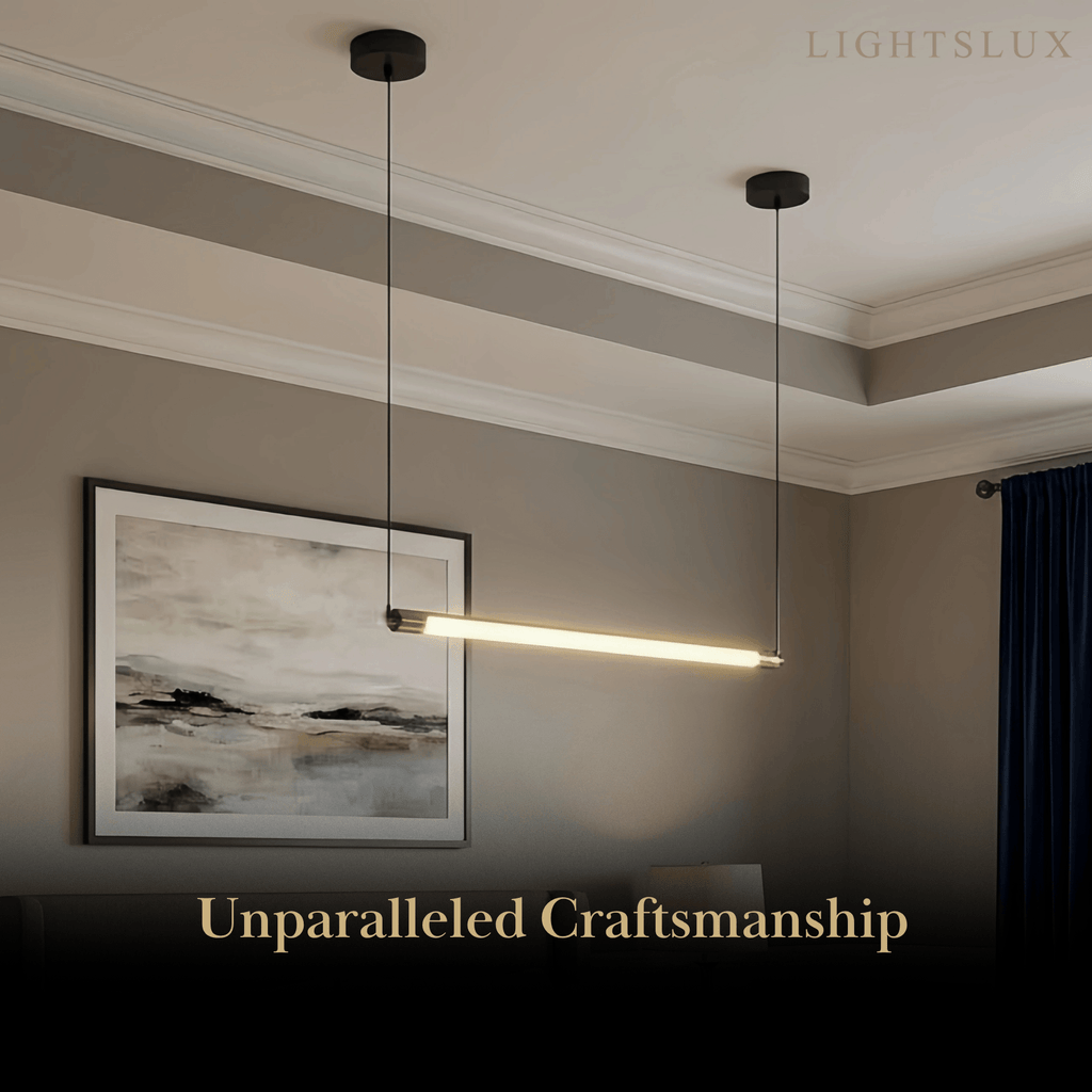 Minimalist Linear LED Pendant Light -  Dimmable Light Living & Dining Rooms - Flindria