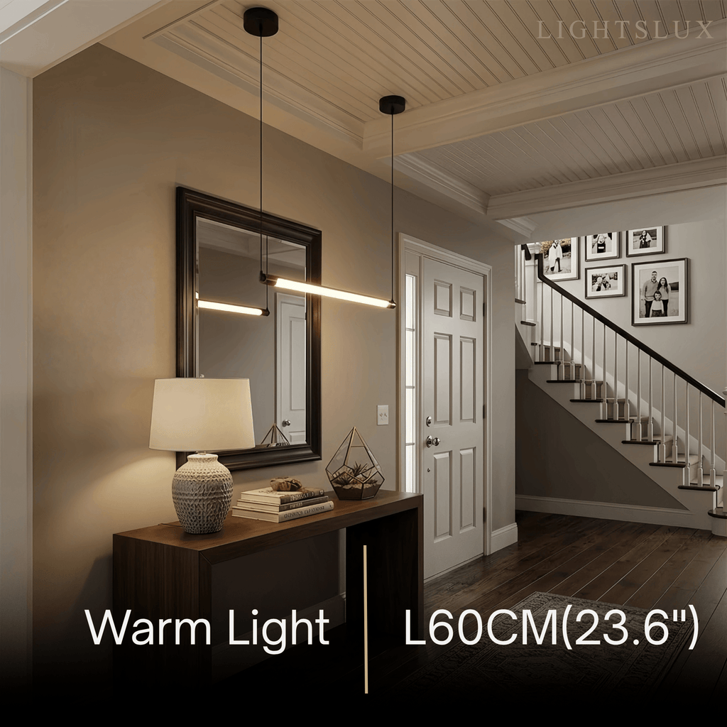 Minimalist Linear LED Pendant Light -  Dimmable Light Living & Dining Rooms - Flindria