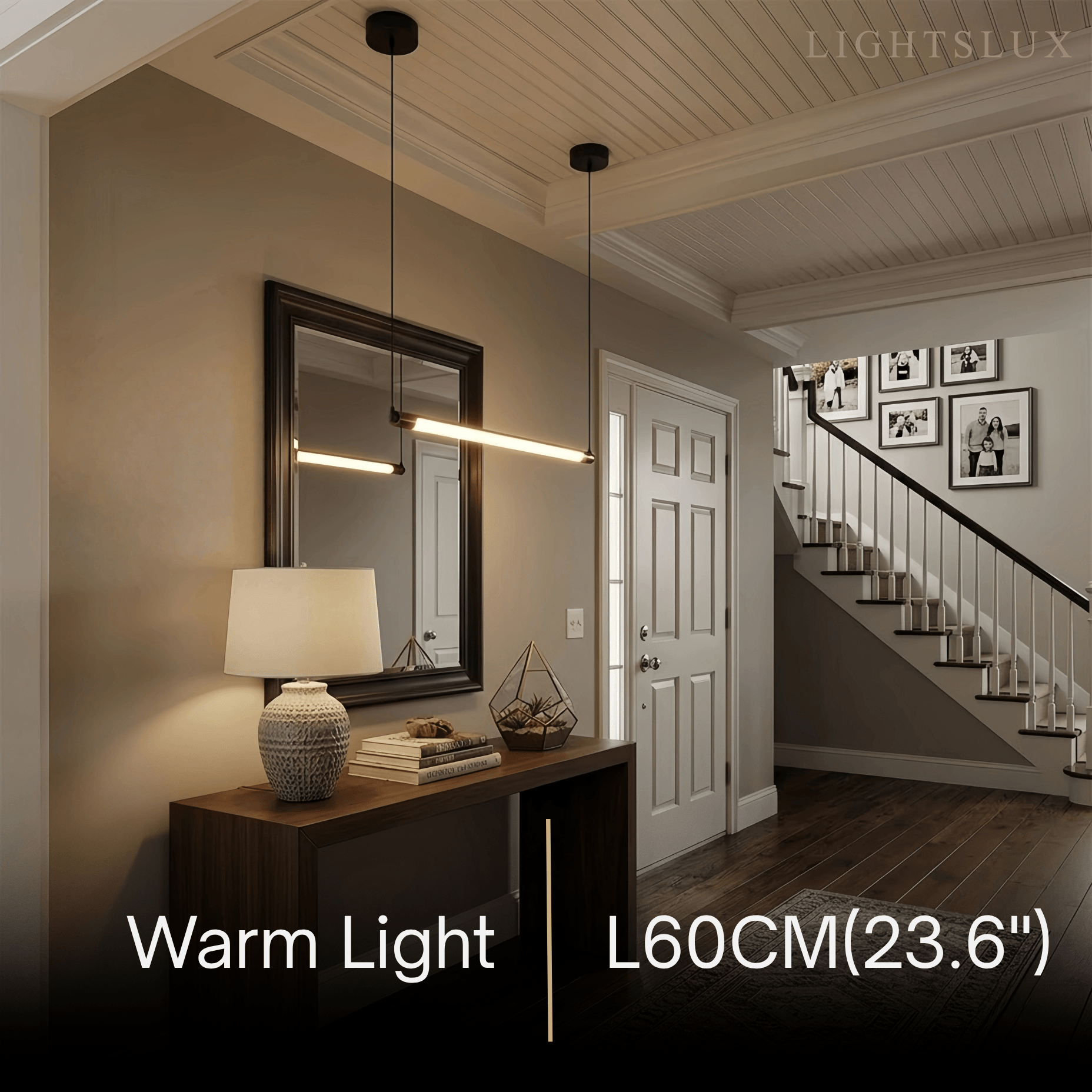 Minimalist Linear LED Pendant Light -  Dimmable Light Living & Dining Rooms - Flindria