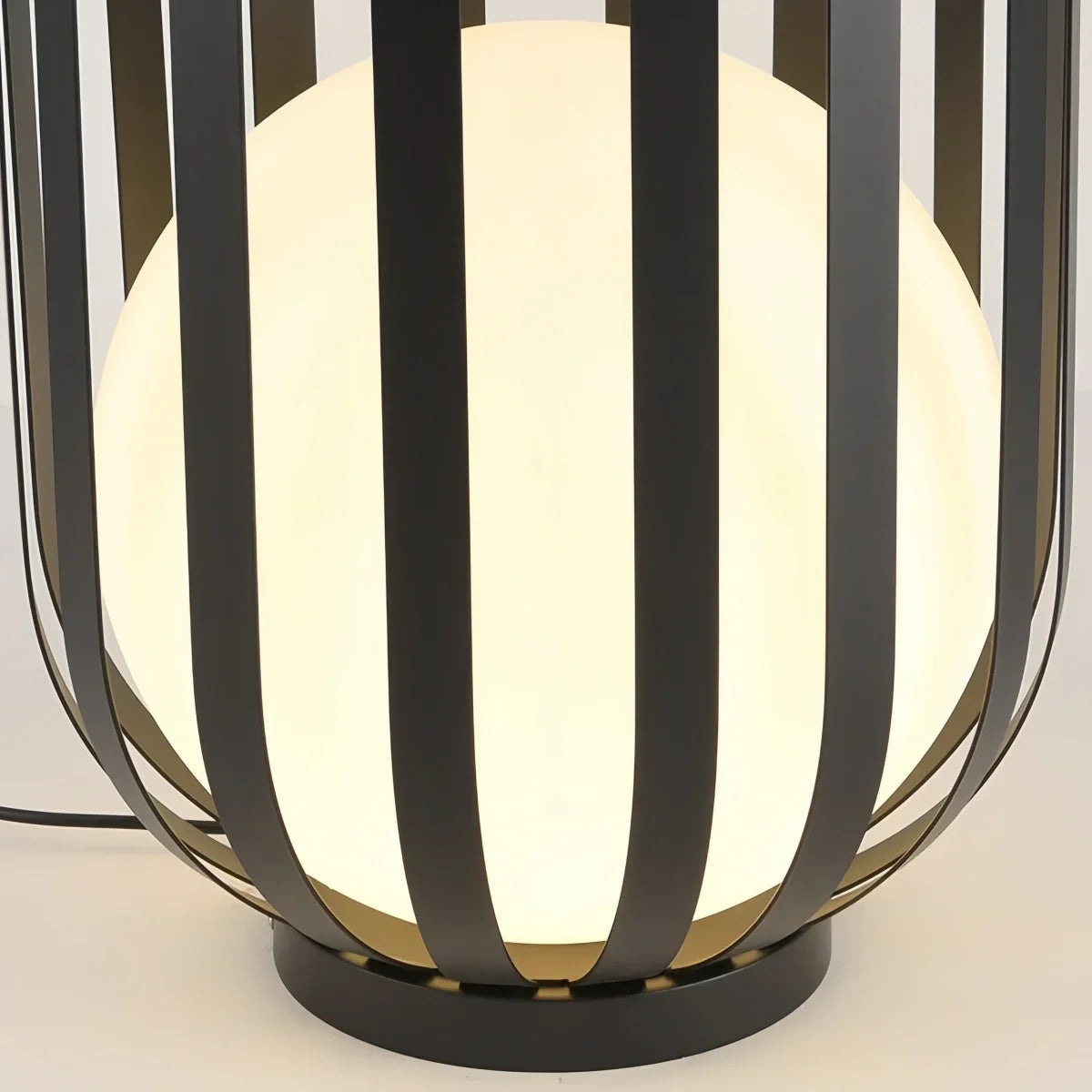 Modern Black Outdoor Floor Lamp – Metal Lantern Solar Light for Garden or Walkway - Flindria