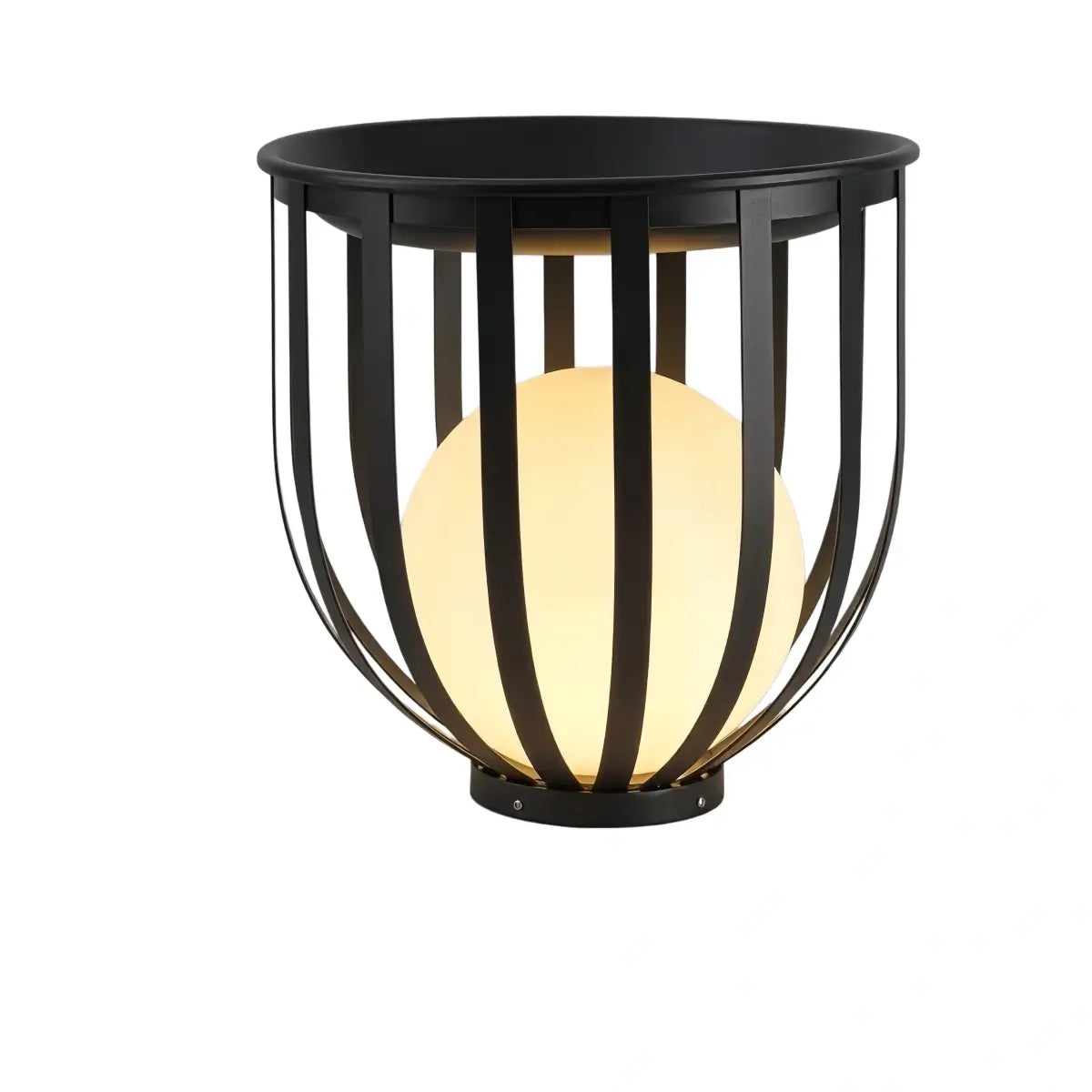 Modern Black Outdoor Floor Lamp – Metal Lantern Solar Light for Garden or Walkway - Flindria