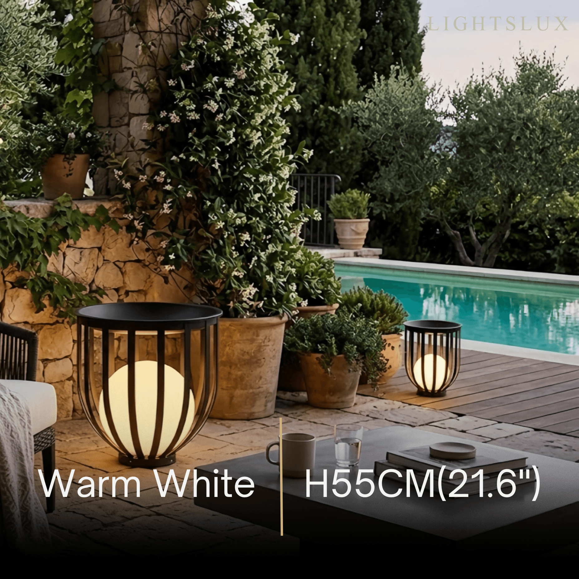 Modern Black Outdoor Floor Lamp – Metal Lantern Solar Light for Garden or Walkway - Flindria