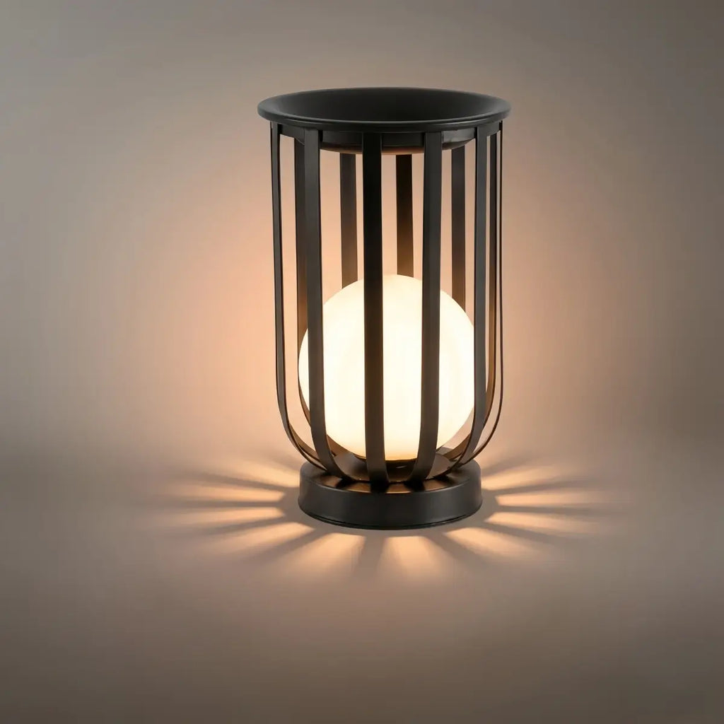 Modern Black Outdoor Floor Lamp – Metal Lantern Solar Light for Garden or Walkway - Flindria