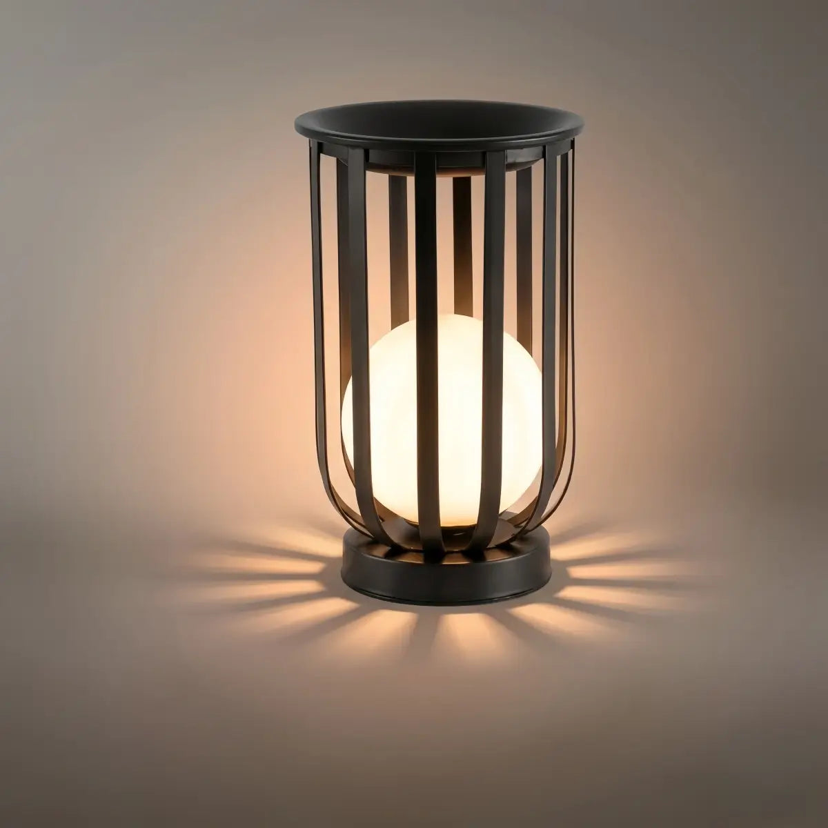 Modern Black Outdoor Floor Lamp – Metal Lantern Solar Light for Garden or Walkway - Flindria
