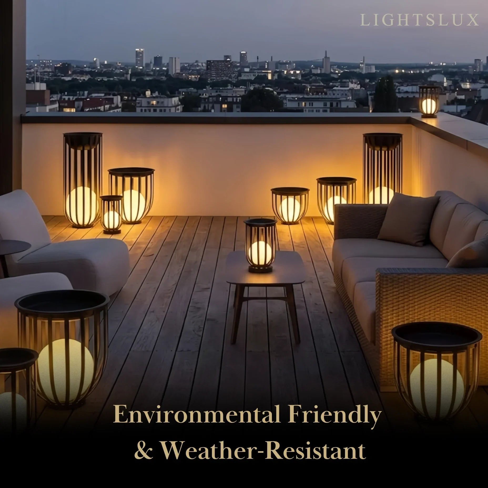Modern Black Outdoor Floor Lamp – Metal Lantern Solar Light for Garden or Walkway - Flindria